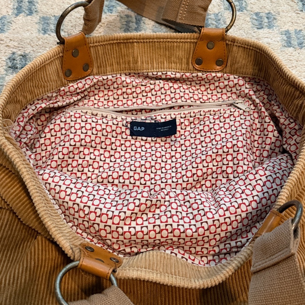 Vintage Gap Tan Corduroy Tote Bag - Picture 2 of 5